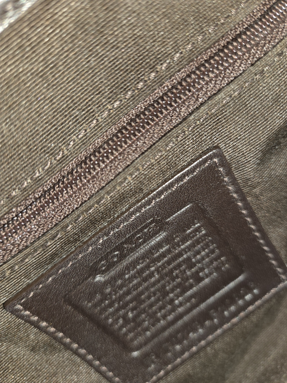 Coach Signature Jacquard Brown Shoulder Bag - Picture 7 of 9